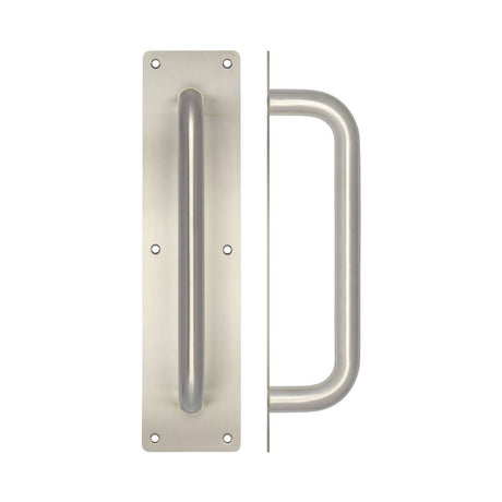 High quality image of Frelan - Stainless Steel Pull Handles w/ Plate 300x19mm Satin Stainless Steel Sku. JSS1602