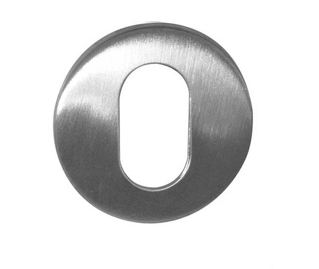 This is an image showing the Frelan - Oval Profile Escutcheon 52mm x 8mm - Grade 304 Satin Stainless Steel available to order from Trade Door Handles in Kendal