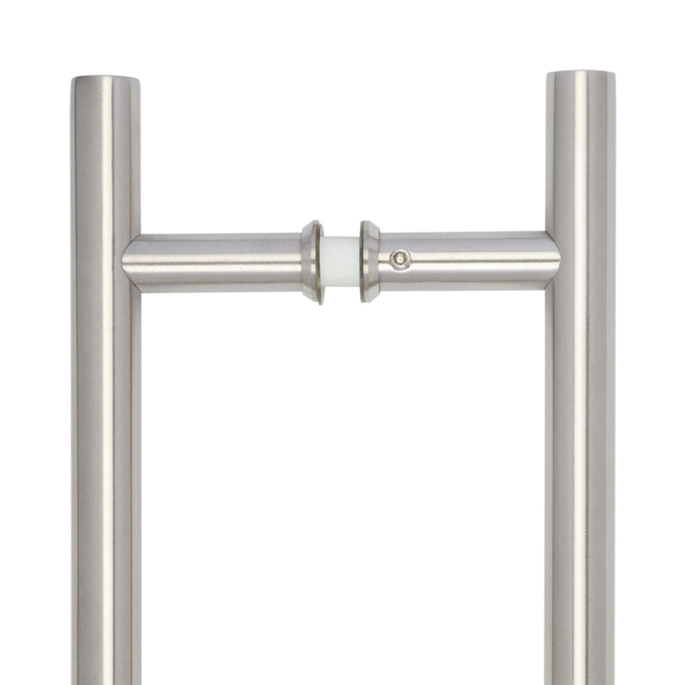 High quality image of Frelan - Stainless Steel 19mm Guardsman Pull Handles B2B Fixing 1000x19x900mm Satin Stainless Steel Sku. JSS220C