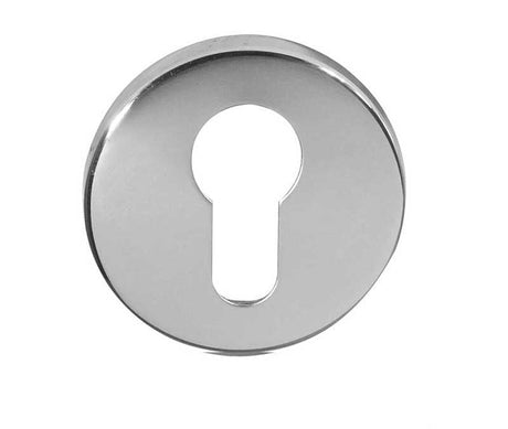 This is an image showing the Frelan - Stainless Steel Euro profile Escutcheons Grade 201 52x8mm Satin Stainless Steel available to order from Trade Door Handles in Kendal