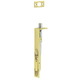 High quality image of Frelan - Stainless Steel Flush Bolts JSS50 Brass Finish 150mm x 20mm Square Forend Sku. JSS50PVD