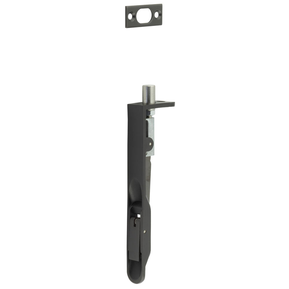 High quality image of Frelan - Lever Action Radius Flush Bolt 150x20mm Dark Bronze Sku. JSS50RDB