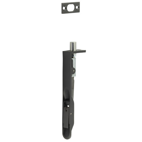 High quality image of Frelan - Lever Action Radius Flush Bolt 150x20mm Dark Bronze Sku. JSS50RDB