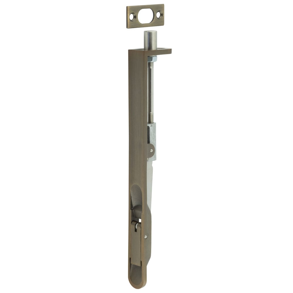 High quality image of Frelan - Lever Action Flush Bolt Radiused Forend 203x20mm Antique Brass | Sku. jss51rab | available to order from Trade Door Handles in Kendal.