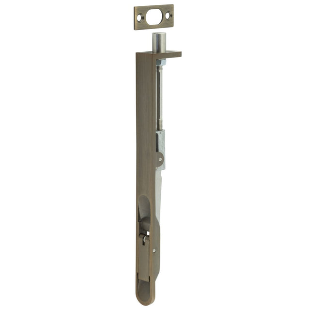 High quality image of Frelan - Lever Action Flush Bolt Radiused Forend 203x20mm Antique Brass | Sku. jss51rab | available to order from Trade Door Handles in Kendal.