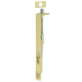 High quality image of Frelan - Stainless Steel Flush Bolts JSS51 Satin Brass 203mm x 20mm Square Forend Sku. JSS51SB