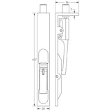 High quality image of Frelan - Stainless Steel Lever Action Flushbolts Square Forend 457x20mm Satin Stainless Steel Sku. JSS53