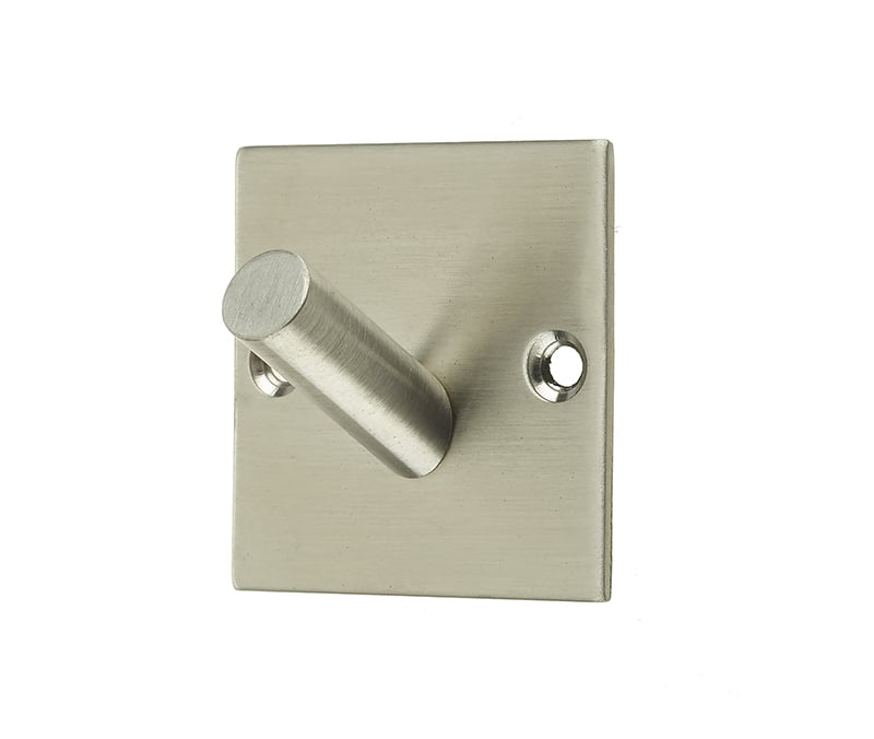 This is an image showing the Frelan - Single Robe Hook - Grade 304 Satin Stainless Steel available to order from Trade Door Handles in Kendal