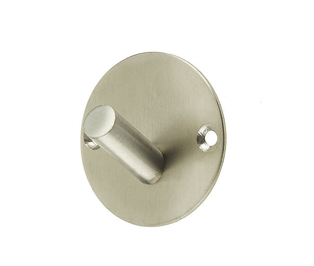 This is an image showing the Frelan - Single Robe Hook - Grade 304 Satin Stainless Steel available to order from Trade Door Handles in Kendal