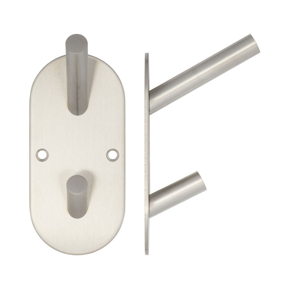 High quality image of Frelan - Stainless Steel Hat & Coat Hooks 90x45mm Satin Stainless Steel Sku. JSS902B