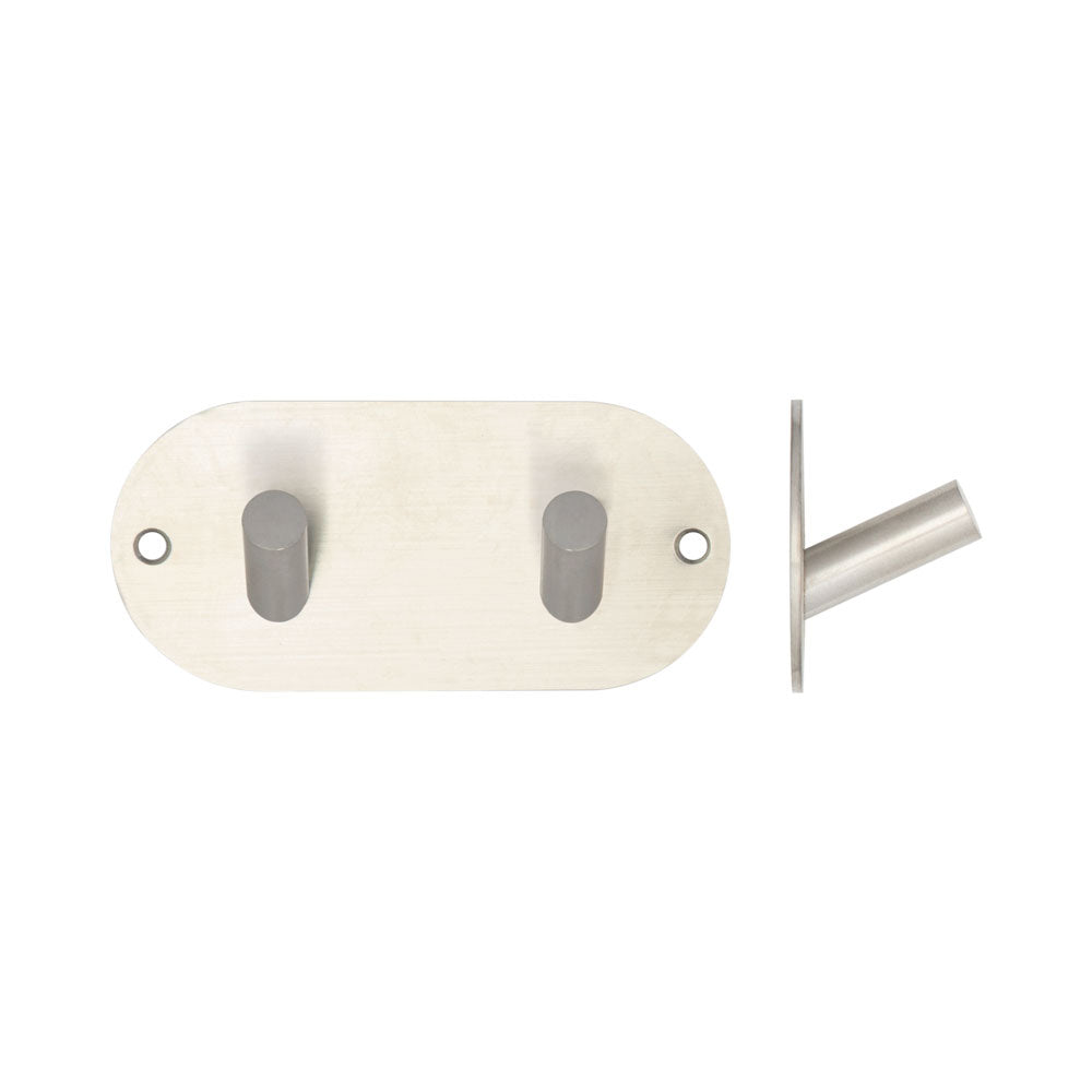 High quality image of Frelan - Double Robe Hook 90x45mm Satin Stainless Steel Sku. JSS902C