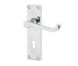 High quality image of Frelan - Victorian Scroll Door Handle on Lockplate Polished Chrome Sku. JV10PC