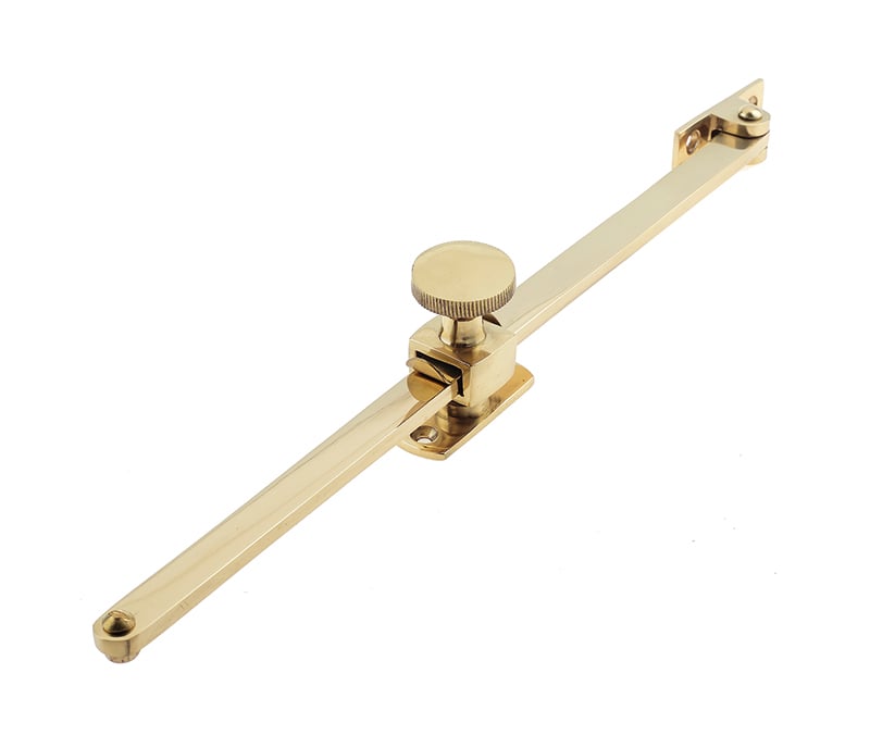 High quality image of Frelan - 305mm Sliding Screw Down Casement Stay - Polished Brass | Sku. jv151pb | available to order from Trade Door Handles in Kendal.