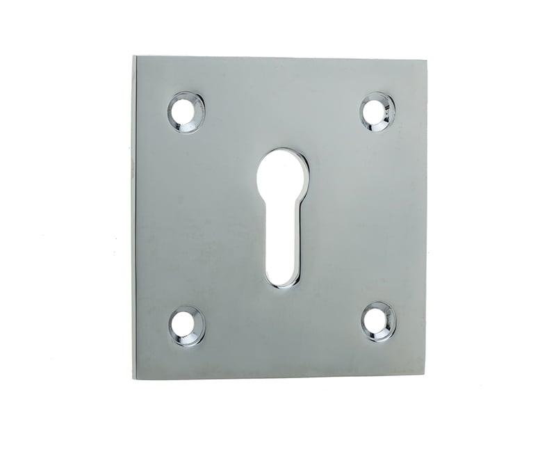 High quality image of Frelan - Square Escutcheon Standard Keyway - Polished Chrome | Sku. jv153pc | available to order from Trade Door Handles in Kendal.