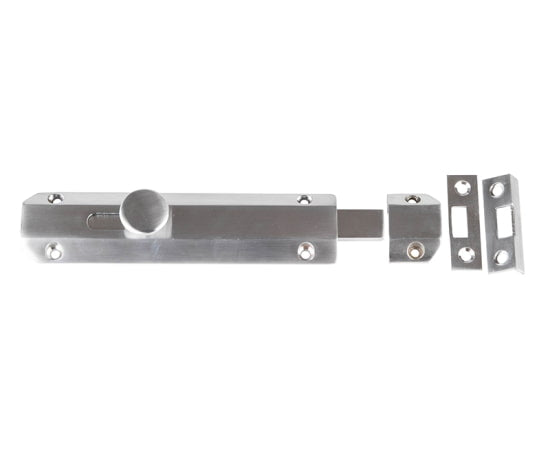 High quality image of Frelan - Jedo Architectural Slide Door Bolts 150x35mm Satin Nickel Sku. JV168SN