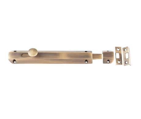 High quality image of Frelan - 200mm AB Slide Bolt | Sku. jv169ab | available to order from Trade Door Handles in Kendal.