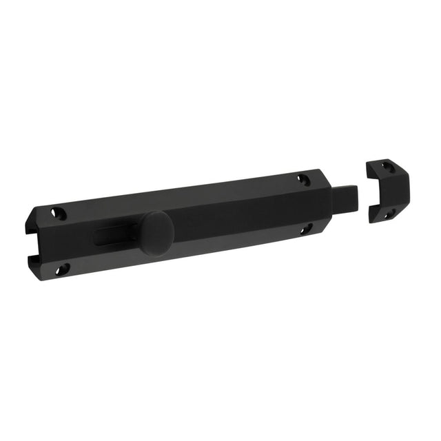 This is an image showing the Frelan - Jedo Architectural Slide Door Bolts 200x35mm Matt Black available to order from Trade Door Handles in Kendal