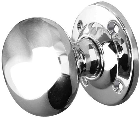 High quality image of Frelan - Jedo Mushroom Mortice Door Knobs 51mm Diameter 51mm Polished Chrome Sku. JV172APC