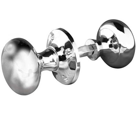 This is an image showing the Frelan - Mushroom Unsprung Rim Knobs - Polished Chrome available to order from Trade Door Handles in Kendal