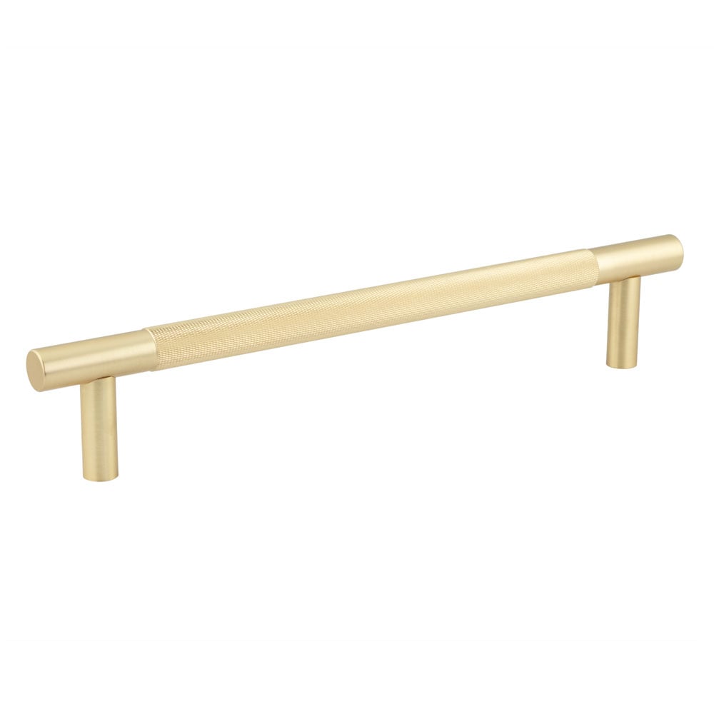 This is an image showing the Frelan - Bari Pull Handles 300mm Satin Brass Bolt Through available to order from Trade Door Handles in Kendal