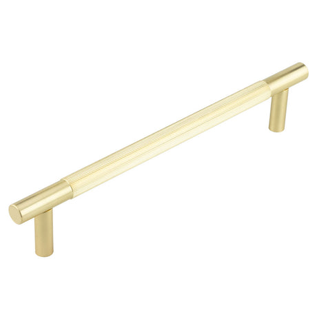 High quality image of Frelan - Venice Linear Knurled 300x19mm Satin Brass Pull Handle Face Fix Sku. JV1803SBFF