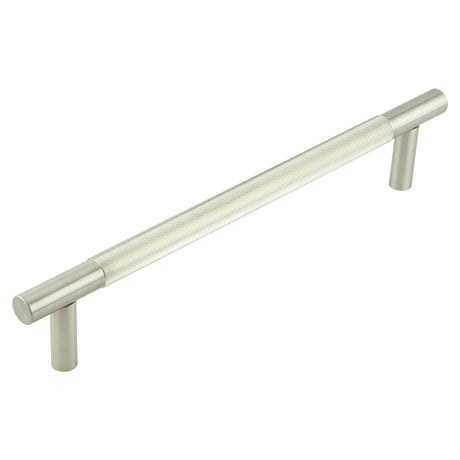 High quality image of Frelan - Venice Linear Knurled 300x19mm Satin Nickel Pull Handle Face Fix Sku. JV1803SNFF