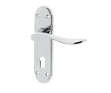 High quality image of Frelan - Henley Suite Door Handle on Lockplate Polished Chrome Sku. JV190PC
