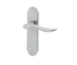 High quality image of Frelan - Henley Suite Door Handle on Latchplate Satin Chrome Sku. JV191SC