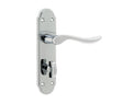High quality image of Frelan - Henley Suite Door Handle on Bathroom Plate Polished Chrome Sku. JV193PC