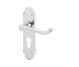 High quality image of Frelan - Epsom Suite Door Handle on Euro Profile Lockplate Polished Chrome Sku. JV250EPC