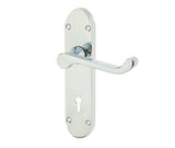 High quality image of Frelan - Epsom Suite Door Handle on Lockplate Polished Chrome Sku. JV250PC