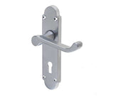 High quality image of Frelan - Epsom Suite Door Handle on Lockplate Satin Chrome Sku. JV250SC