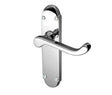 This is an image showing the Frelan - Epsom Lever Latch Handles on Backplates - Polished Chrome available to order from Trade Door Handles in Kendal