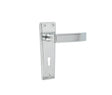 High quality image of Frelan - Deco Door Handle on Lockplate Satin Chrome Sku. JV253SC