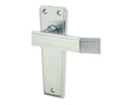 High quality image of Frelan - Deco Door Handle on Latchplate Satin Chrome Sku. JV254SC