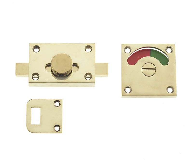 High quality image of Frelan - Jedo Bathroom Indicator Bolt 50x50mm 50x50mm Brass Finish Sku. JV2552PVD