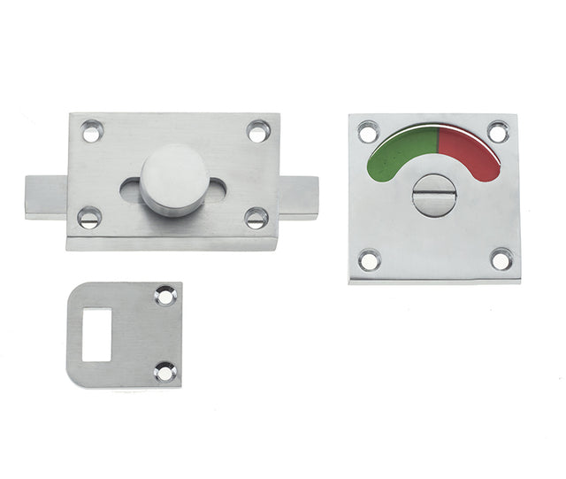 High quality image of Frelan - Jedo Bathroom Indicator Bolt 50x50mm 50x50mm Satin Chrome Sku. JV2552SC