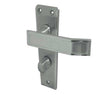 High quality image of Frelan - Deco Door Handle on Bathroom Plate Satin Chrome Sku. JV255SC