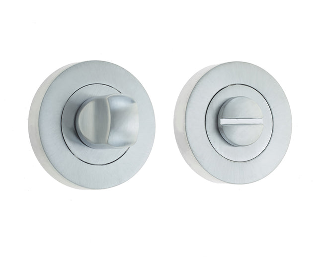 High quality image of Frelan - Jedo Designer Turns & Releases 50mm Round Rose no Indicator 50x10mm Satin Chrome Sku. JV2666SC
