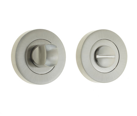 High quality image of Frelan - Jedo Designer Turns & Releases 50mm Round Rose no Indicator 50x10mm Satin Nickel Sku. JV2666SN