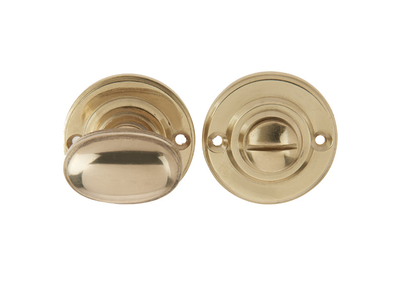 High quality image of Frelan - Jedo Oval Ringed Turn & Release 40mm Polished Brass Sku. JV2680PB