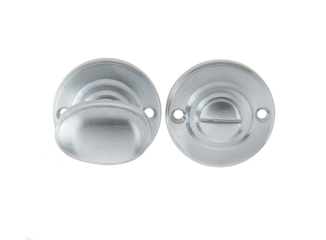 High quality image of Frelan - Jedo Oval Ringed Turn & Release 40mm Satin Chrome Sku. JV2680SC