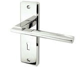 High quality image of Frelan - Delta Suite Door Handles on Lockplate Polished Chrome Sku. JV3003PC