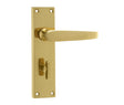 High quality image of Frelan - Victorian Straight Door Handle on Bathroom Plate Polished Brass Sku. JV30BPB