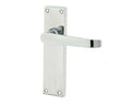 High quality image of Frelan - Victorian Straight Door Handles on Long Latchset Plate Polished Chrome Sku. JV31LPC