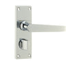 High quality image of Frelan - Victorian Straight Door Handle on Privacy Plate Polished Chrome Sku. JV31PRPC