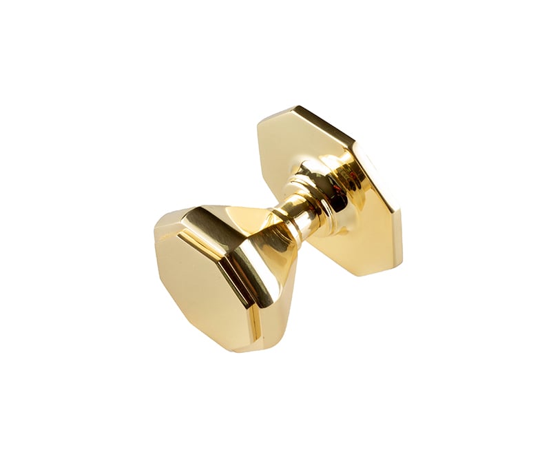 This is an image showing the Frelan - Forma Centre Door Knob - Polished Brass available to order from Trade Door Handles in Kendal