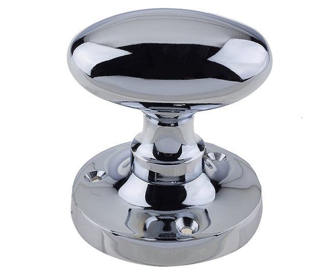 This is an image showing the Frelan - Kontrax Oval Mortice Knobs - Polished Chrome available to order from Trade Door Handles in Kendal