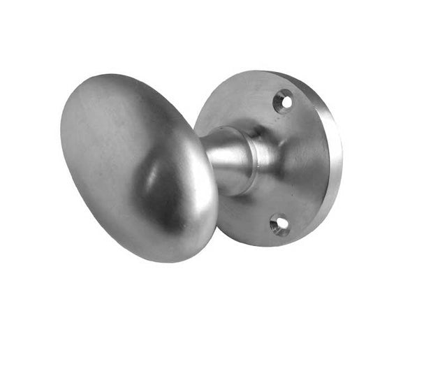 This is an image showing the Frelan - Kontrax Oval Mortice Knobs - Satin Chrome available to order from Trade Door Handles in Kendal