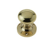 This is an image showing the Frelan - Kontrax Mushroom Mortice Knobs - Polished Brass available to order from Trade Door Handles in Kendal